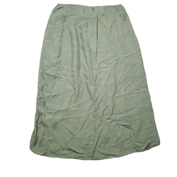 READ Aritzia Wilfred Pursuit Faux Wrap Midi Skirt Green Tulip Hem Size Small - Picture 2 of 10